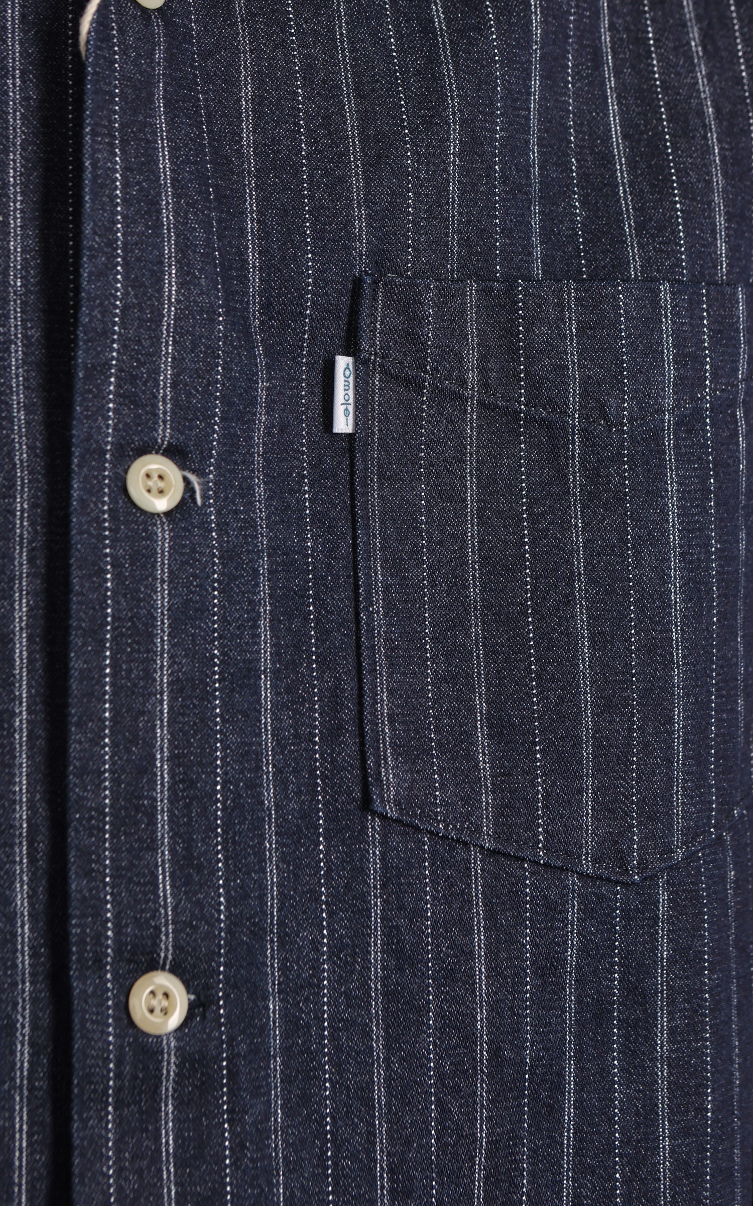 Omoto Denim 5122 Dobby Stripe Shirt Denim Indigo 8oz