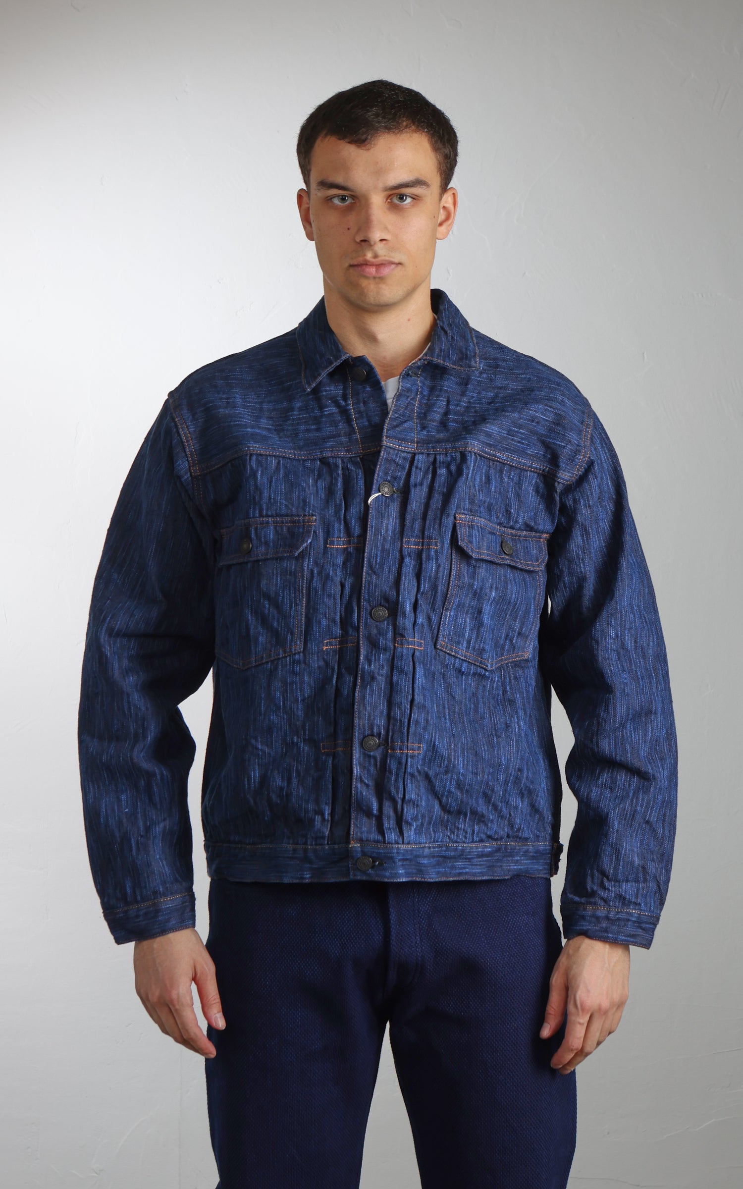 Studio D'Artisan D4615 "Awa Sho-Ai Kakishibu" Denim Jacket Selvedge Indigo