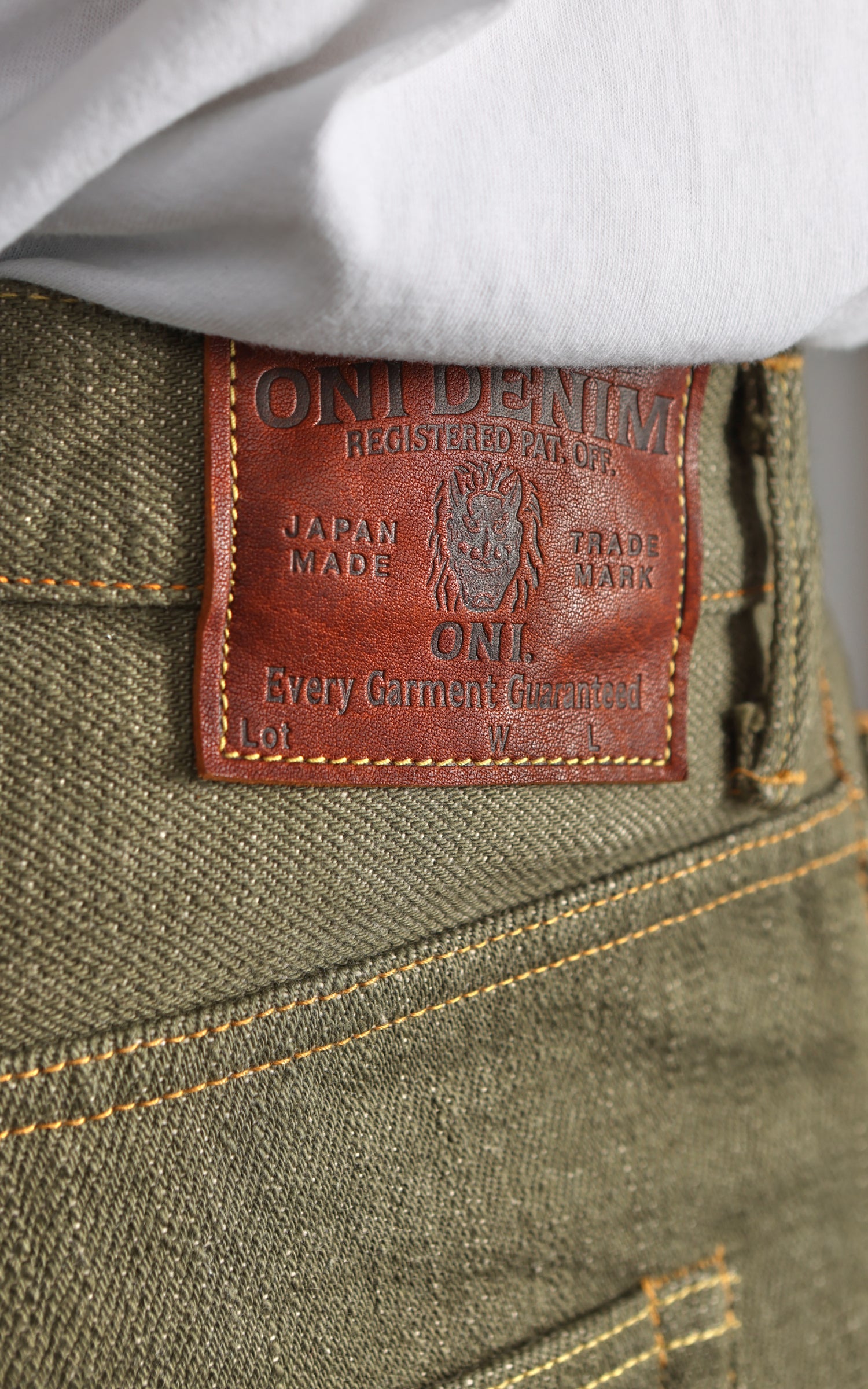 ONI Denim 266-OLD18 Relax Straight Olive Denim 18oz