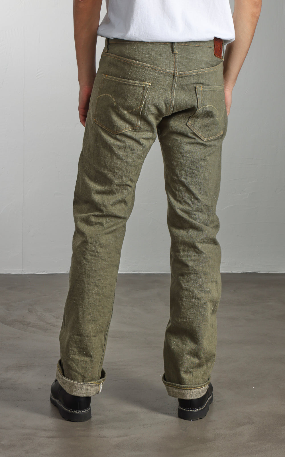 ONI Denim 270-OLD18 Neat Straight Olive Denim 18oz