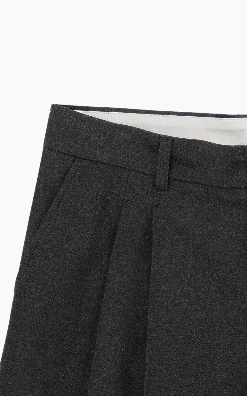 Still By Hand Deep Tuck Pressed Pant Charcoal
