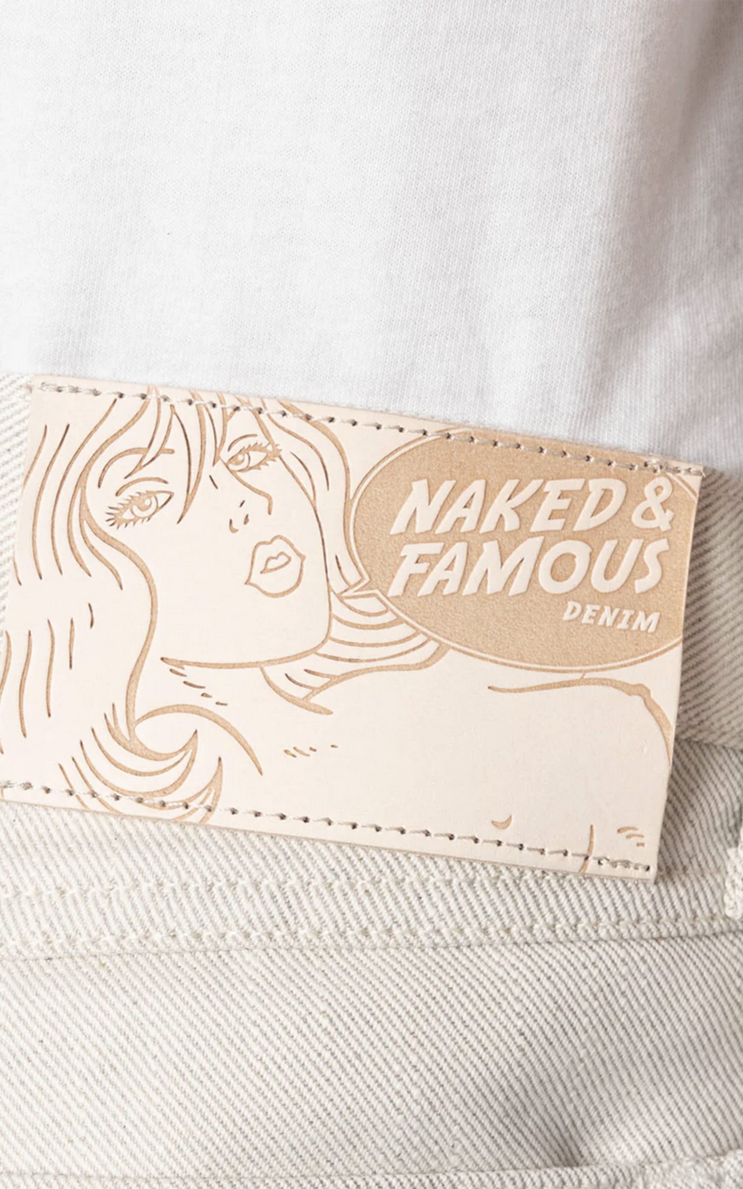 Naked & Famous Denim True Guy Tabi Selvedge Off White 11.5oz