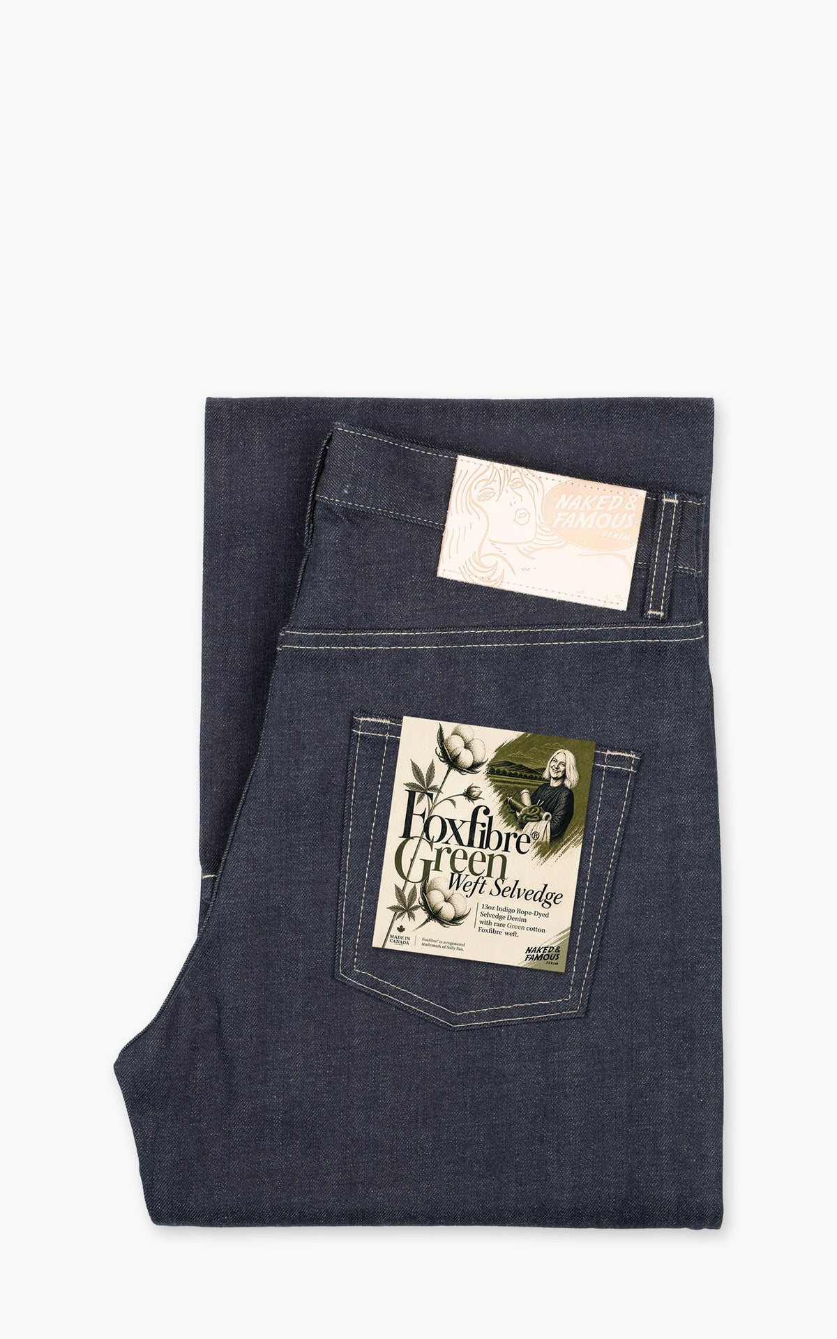 Naked & Famous Denim Strong Guy Fox Fibre Green Weft