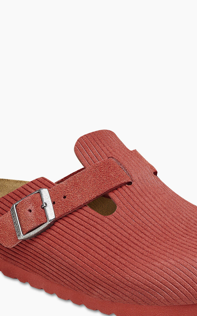 Birkenstock Boston Suede Corduroy Sienna Red