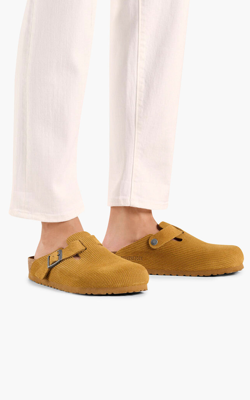 Birkenstock Boston Suede Corduroy Cork Brown