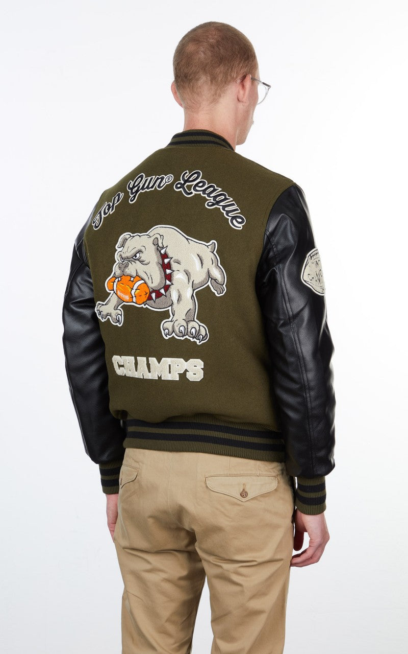Military Surplus Varsity Jacket Olive