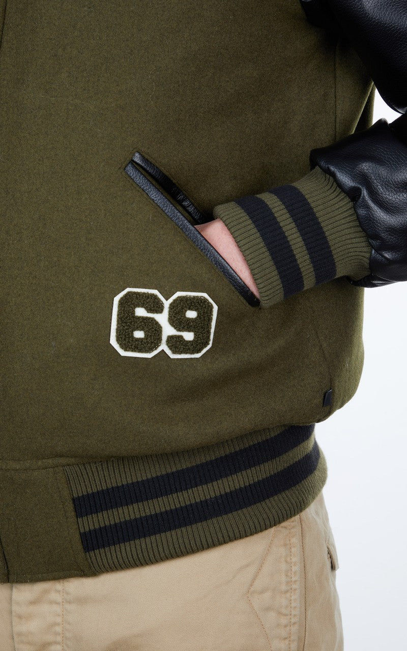 Military Surplus Varsity Jacket Olive