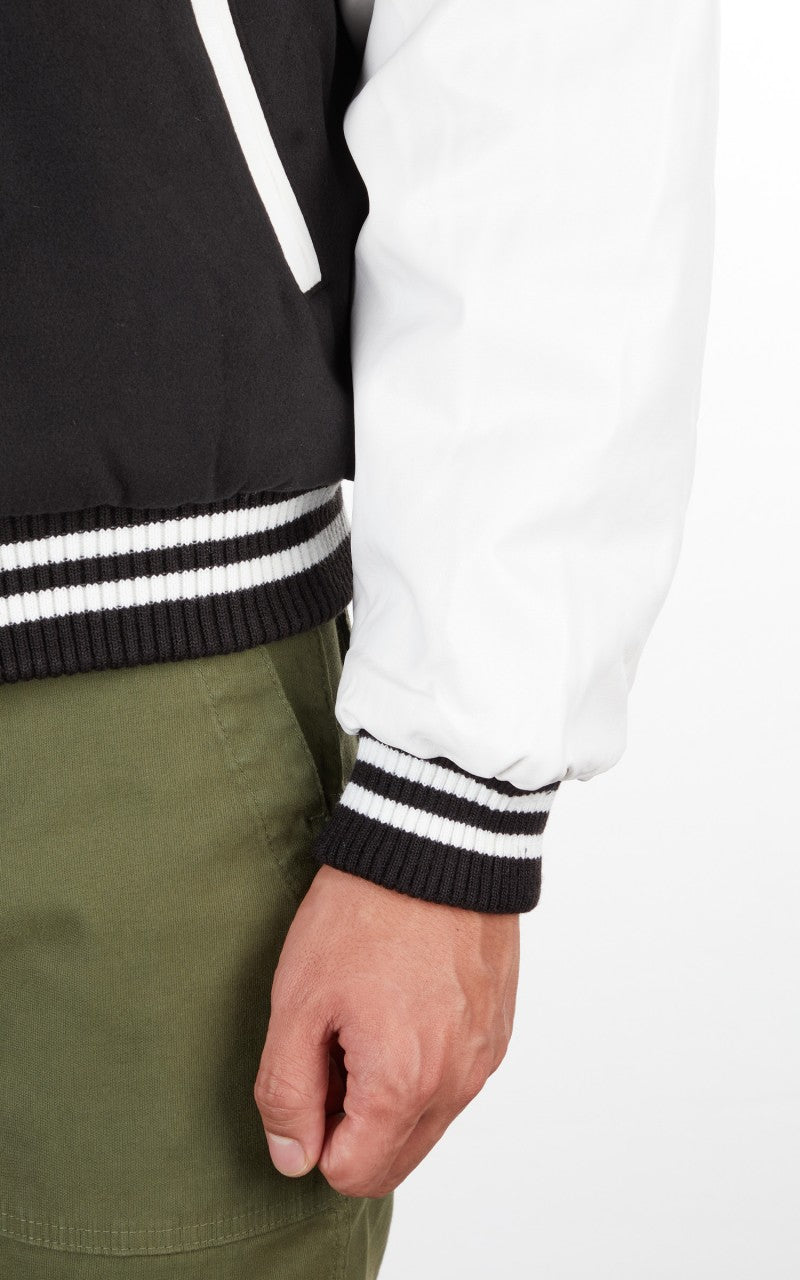 Military Surplus Varsity Jacket Black/White