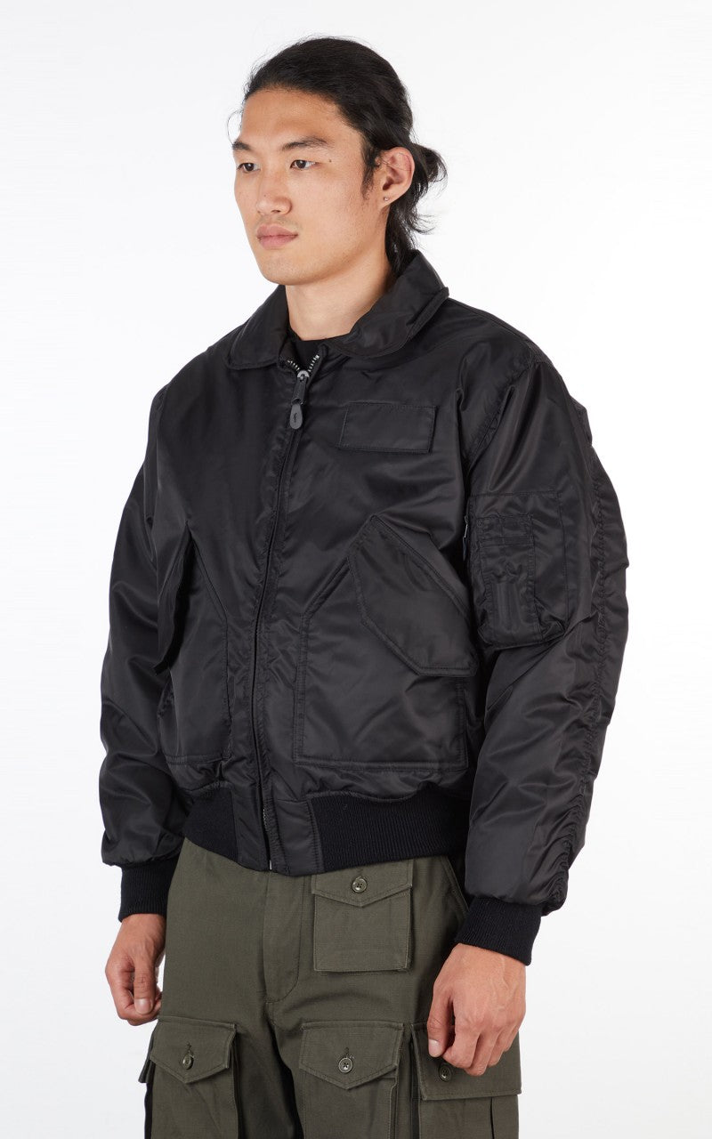 Military Surplus SWAT CWU US Fur Collar Flight Jacket Black