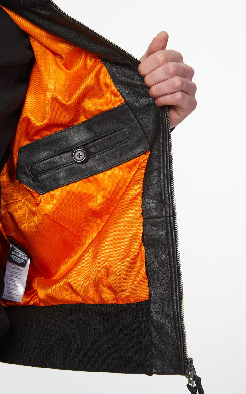Military Surplus Pilot Flight Leather Jacket Black