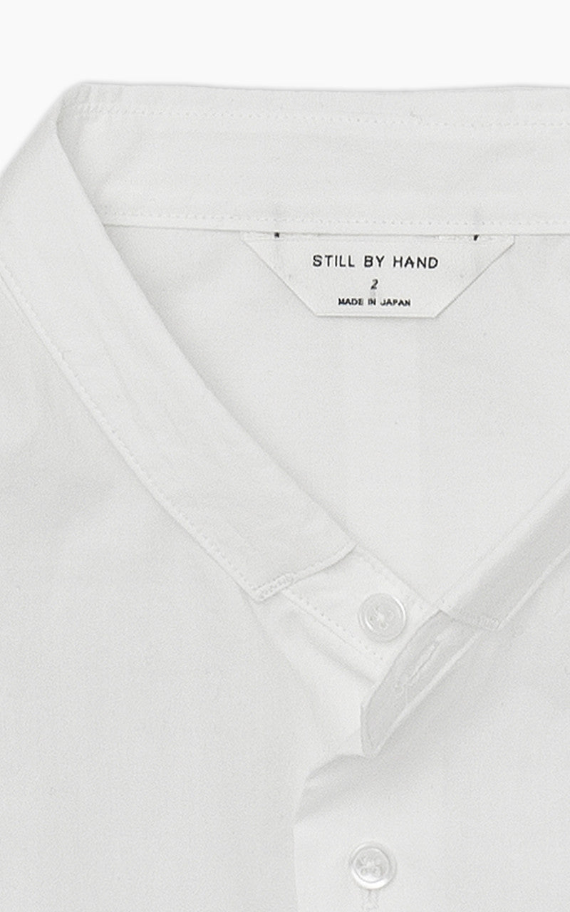 Still By Hand Narrow Collar Shirt White