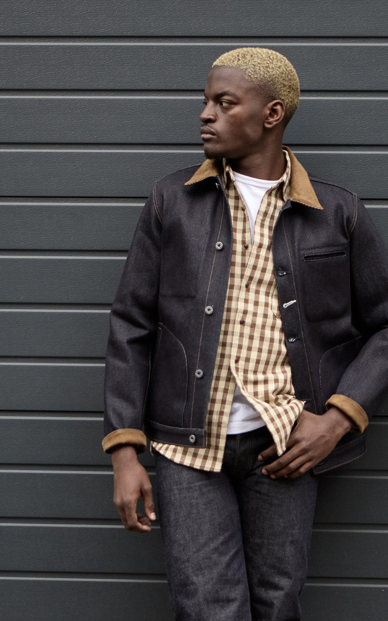 Rogue Territory Supply Jacket Corduroy Collar Selvedge Indigo 22oz