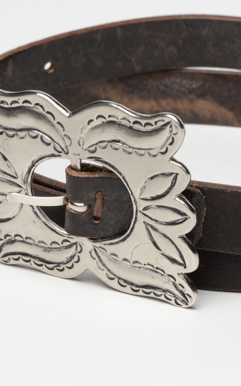 Fortela Butterfly Leather Belt Brown