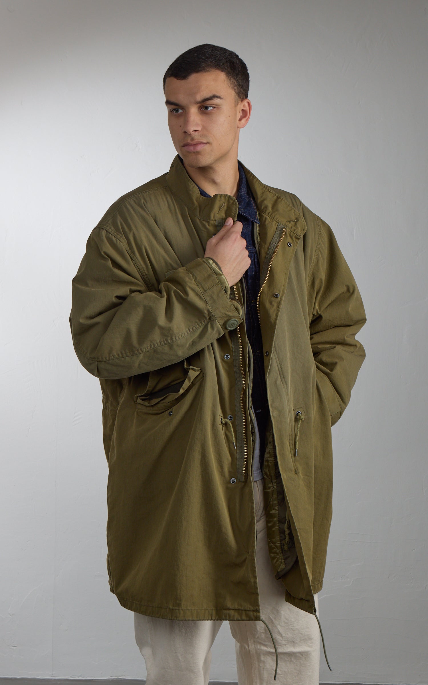 Military Surplus US M65 Fishtail Parka "O-Bleached" Olive Drab by 140FAHRENHEIT