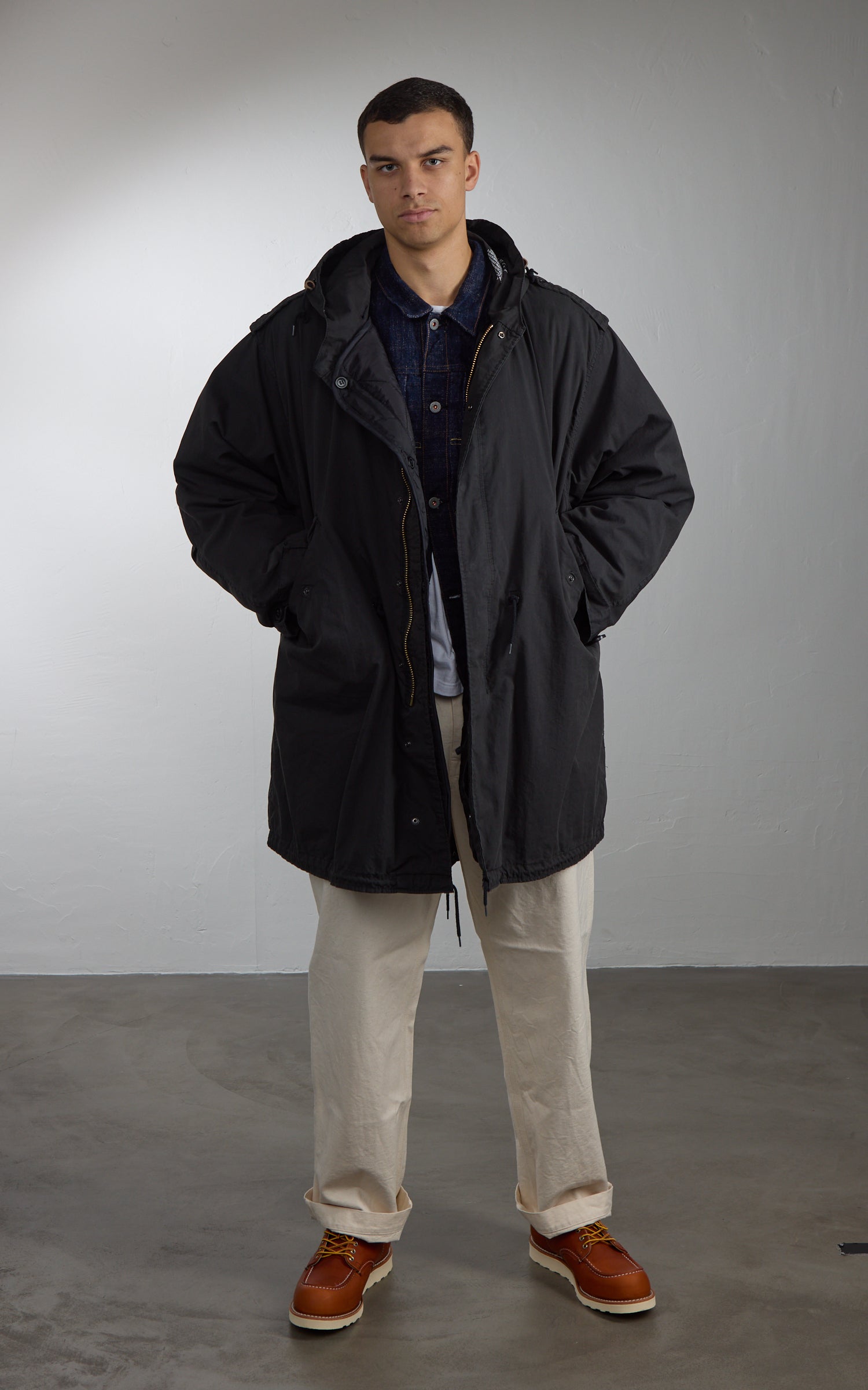 Military Surplus US M51 Fishtail Parka "O-Bleached" Black by 140FAHRENHEIT