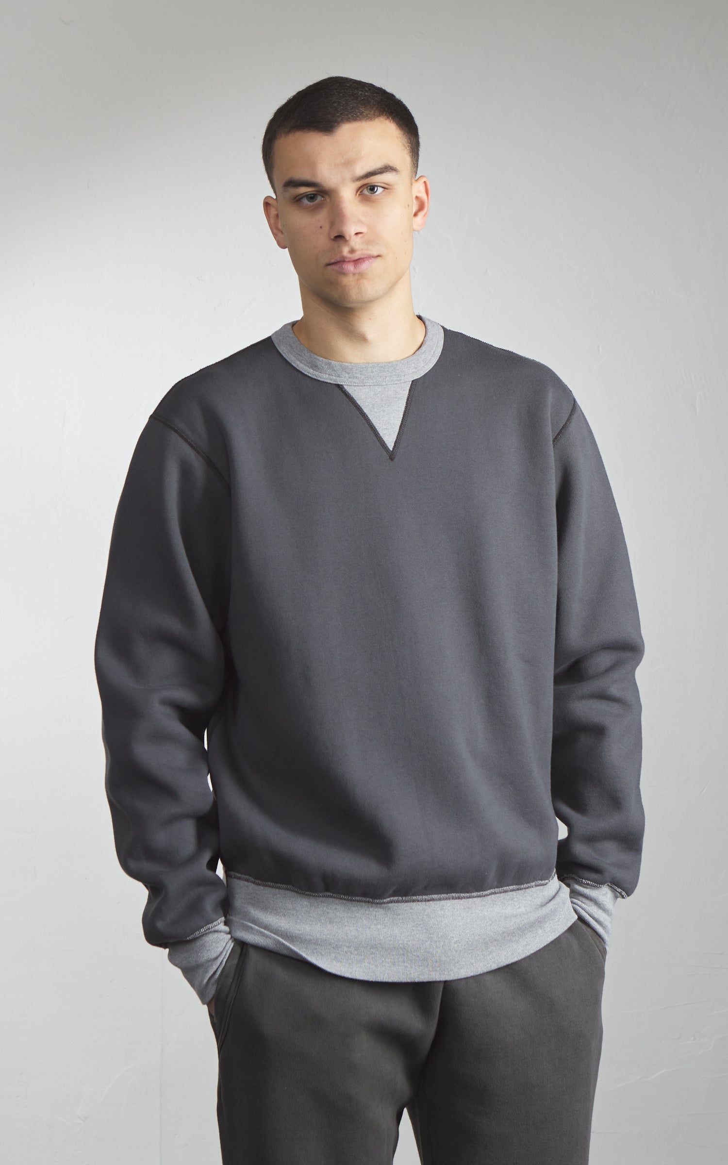 Barns Outfitters BR-3300 Cozun Switching Rib Sweatshirt Black