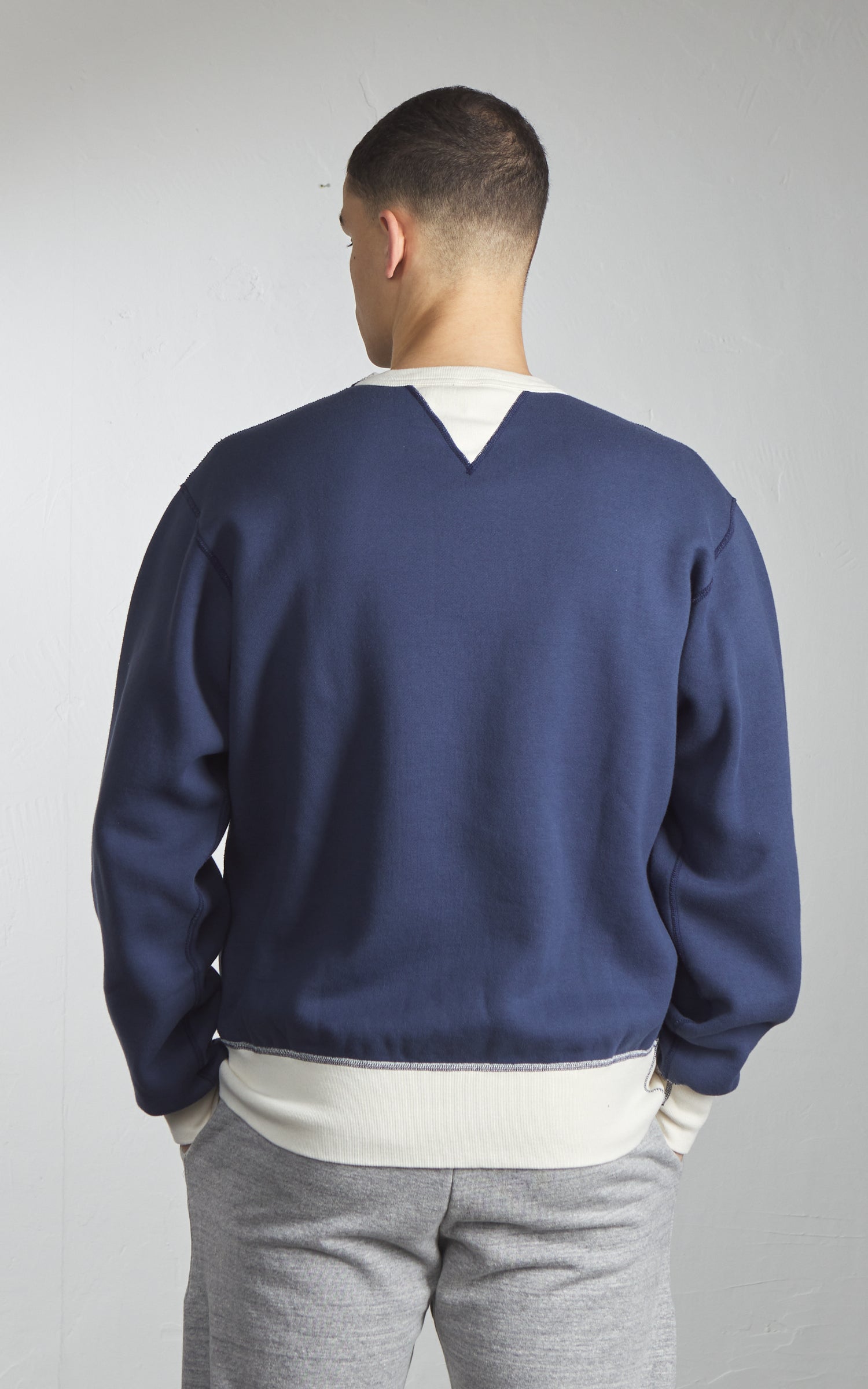 Barns Outfitters BR-3300 Cozun Switching Rib Sweatshirt Navy