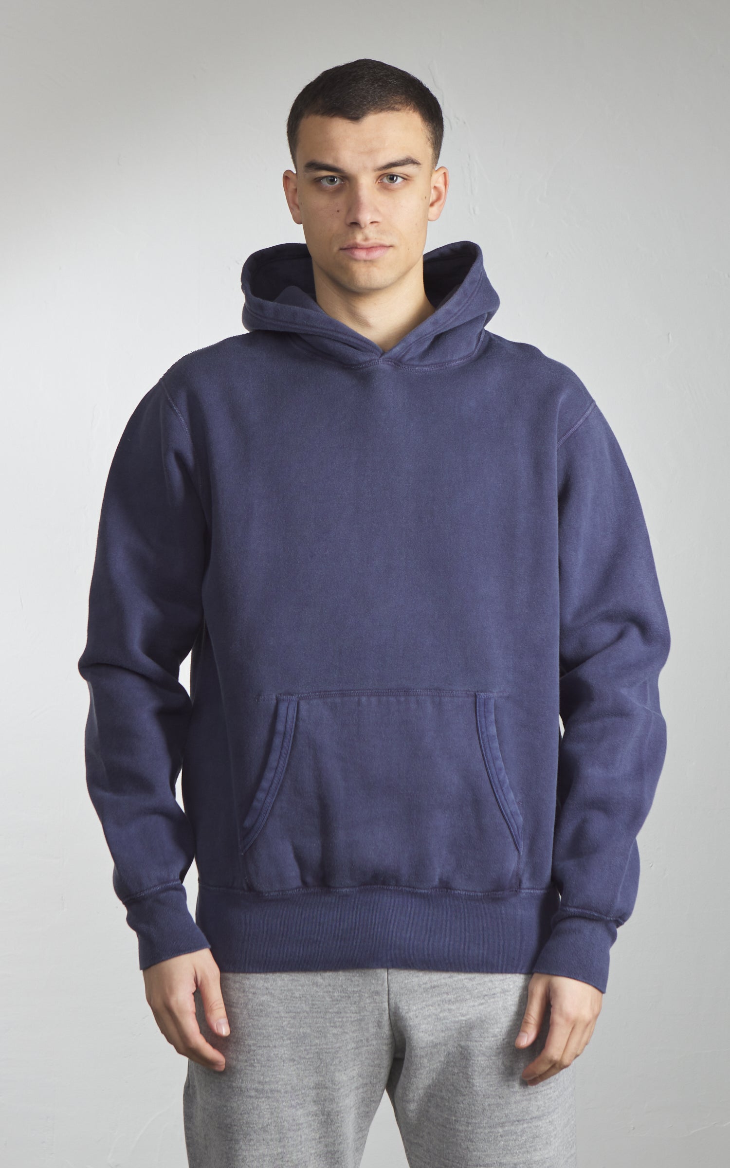 Barns Outfitters BR-3007PG COZUN Pigment Dyed Pullover Hoodie Vintage Navy