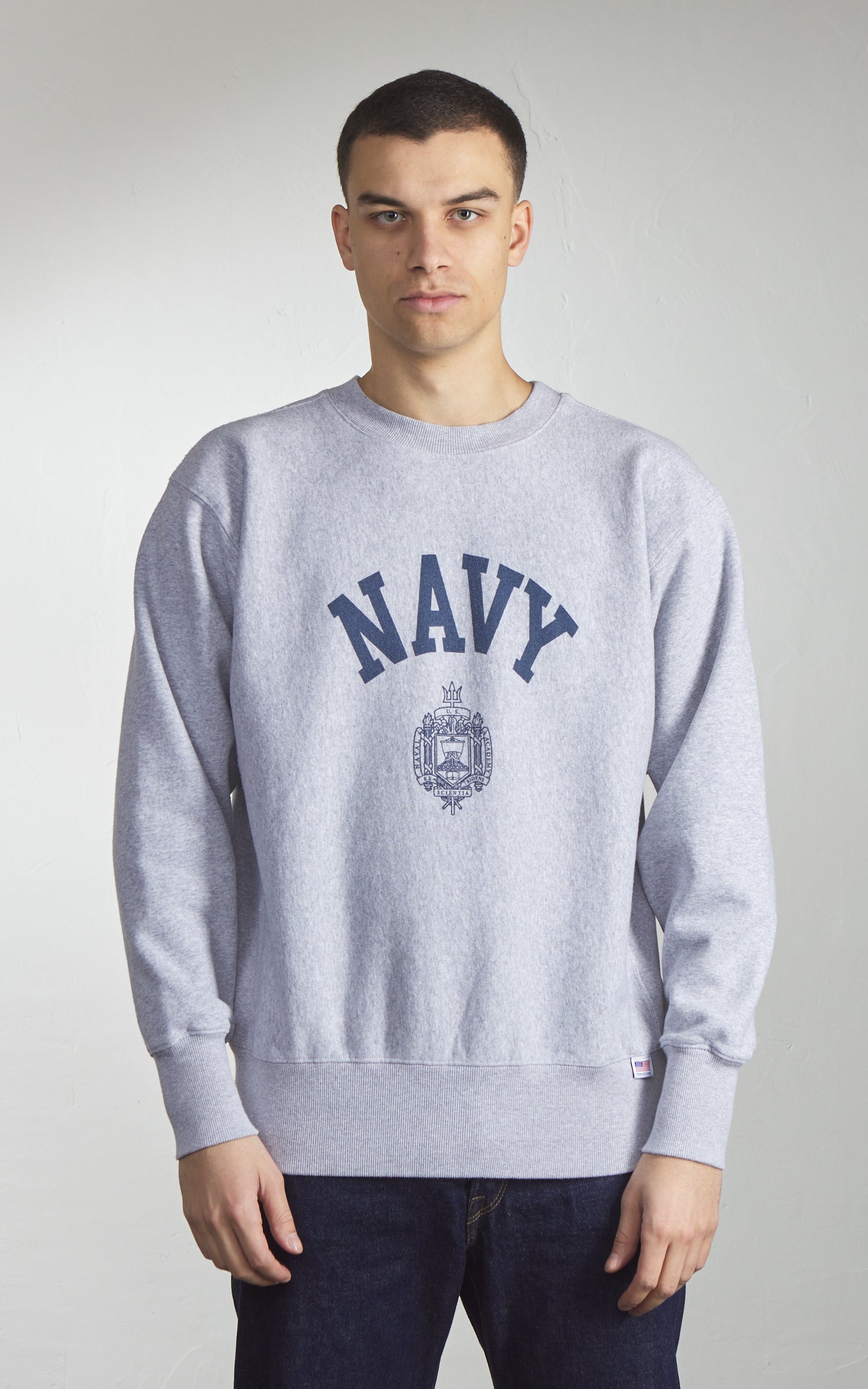 Houston U.S. Cotton R/V Sweatshirt (Navy) Print Heather Grey