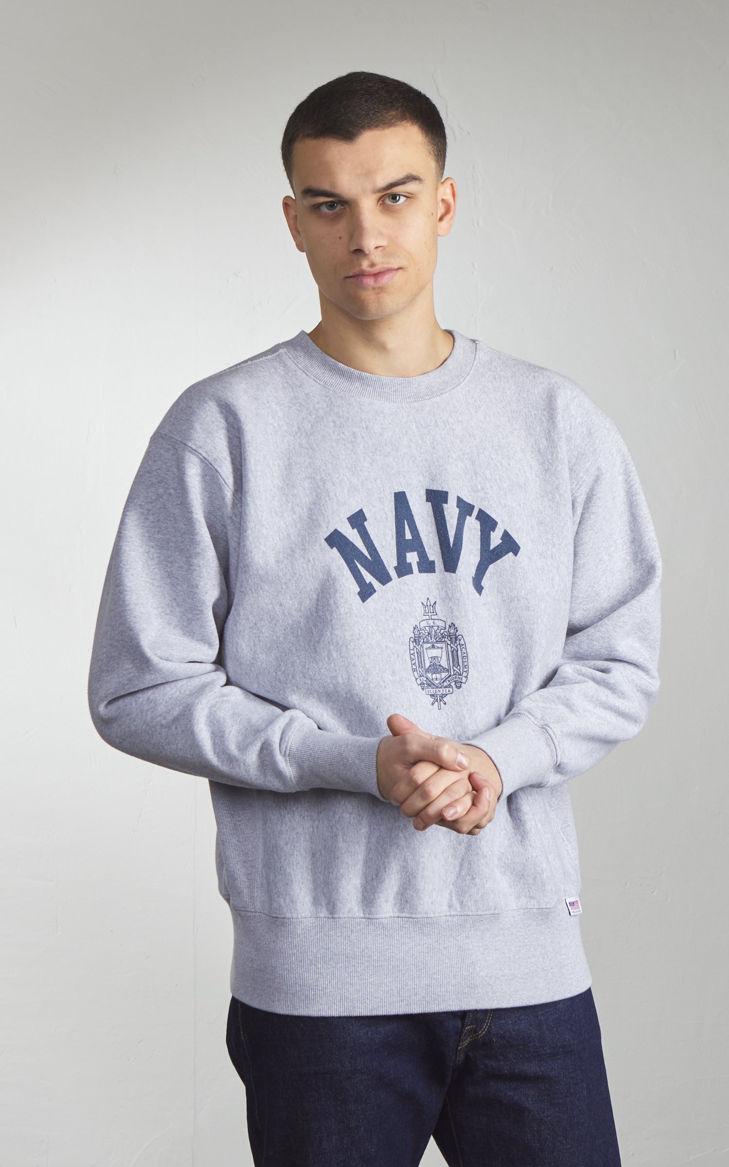 Houston U.S. Cotton R/V Sweatshirt (Navy) Print Heather Grey