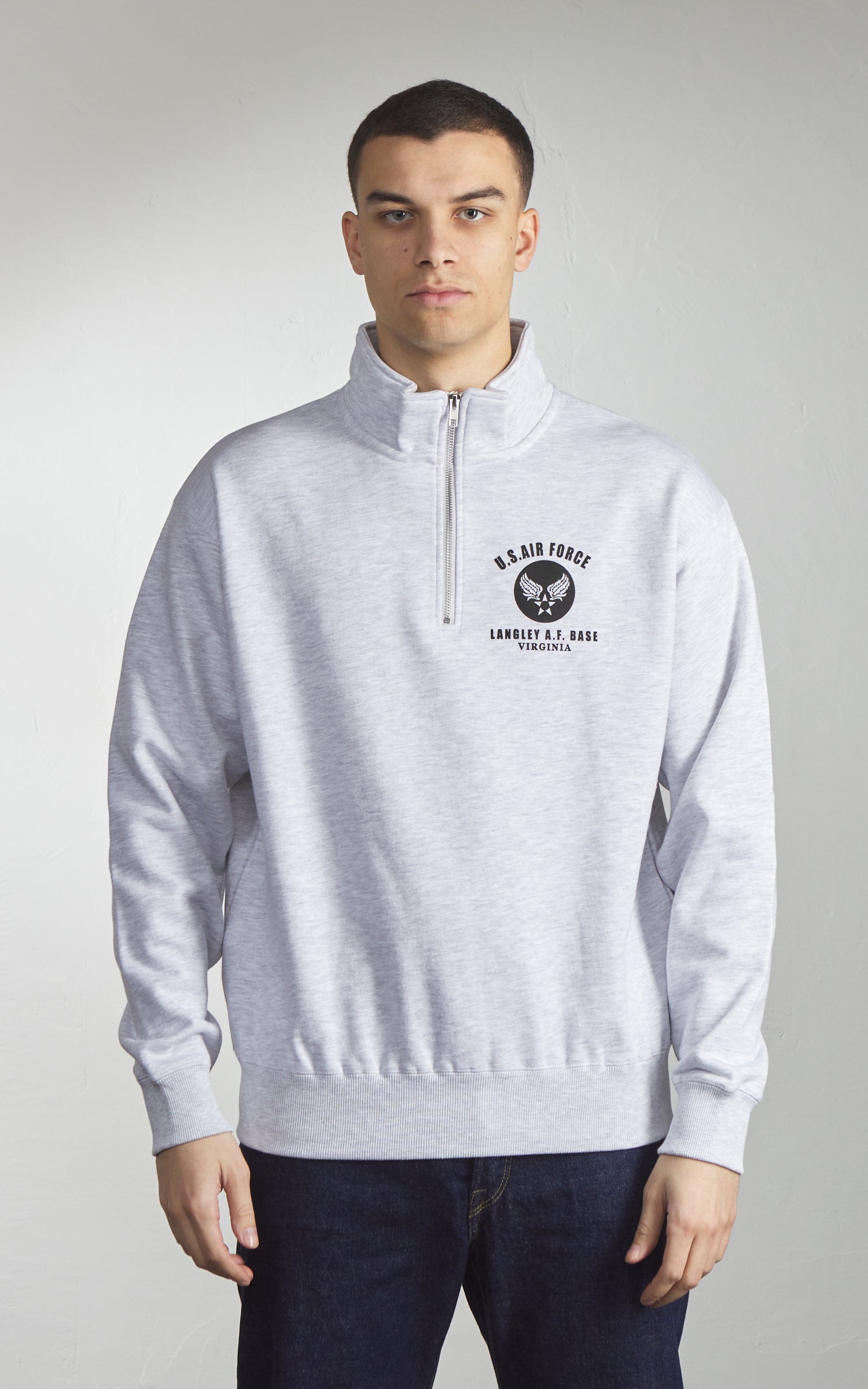 Houston Half Zip Sweatshirt US Air Force Grey