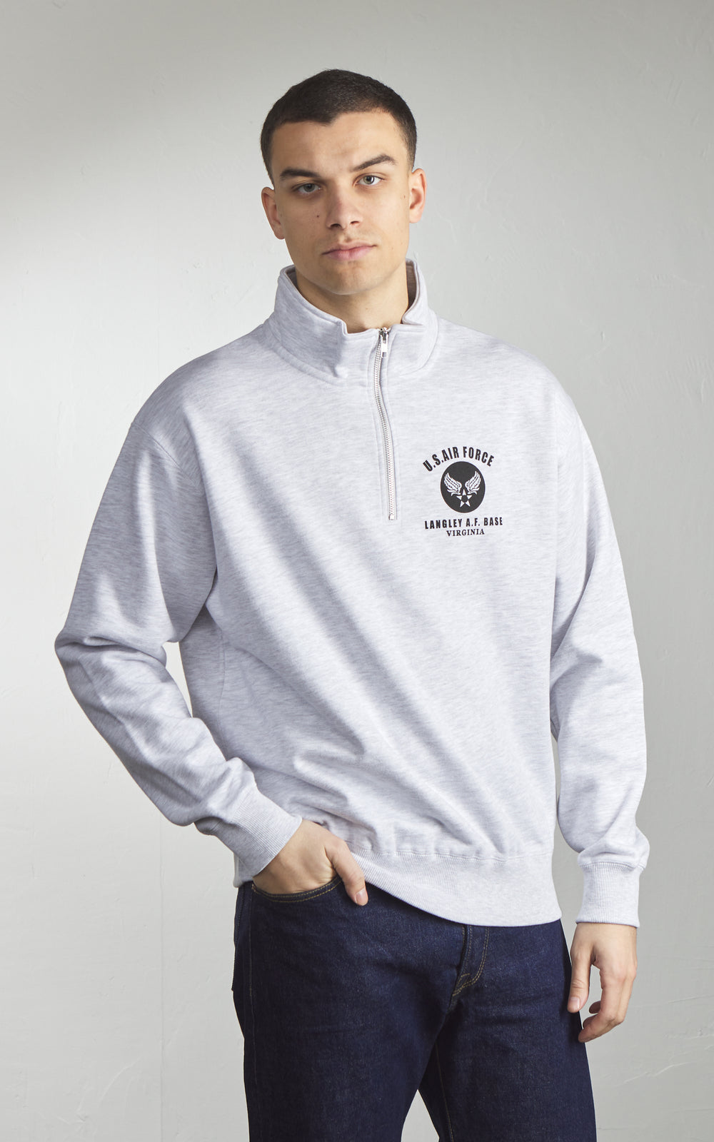 Houston Half Zip Sweatshirt US Air Force Grey