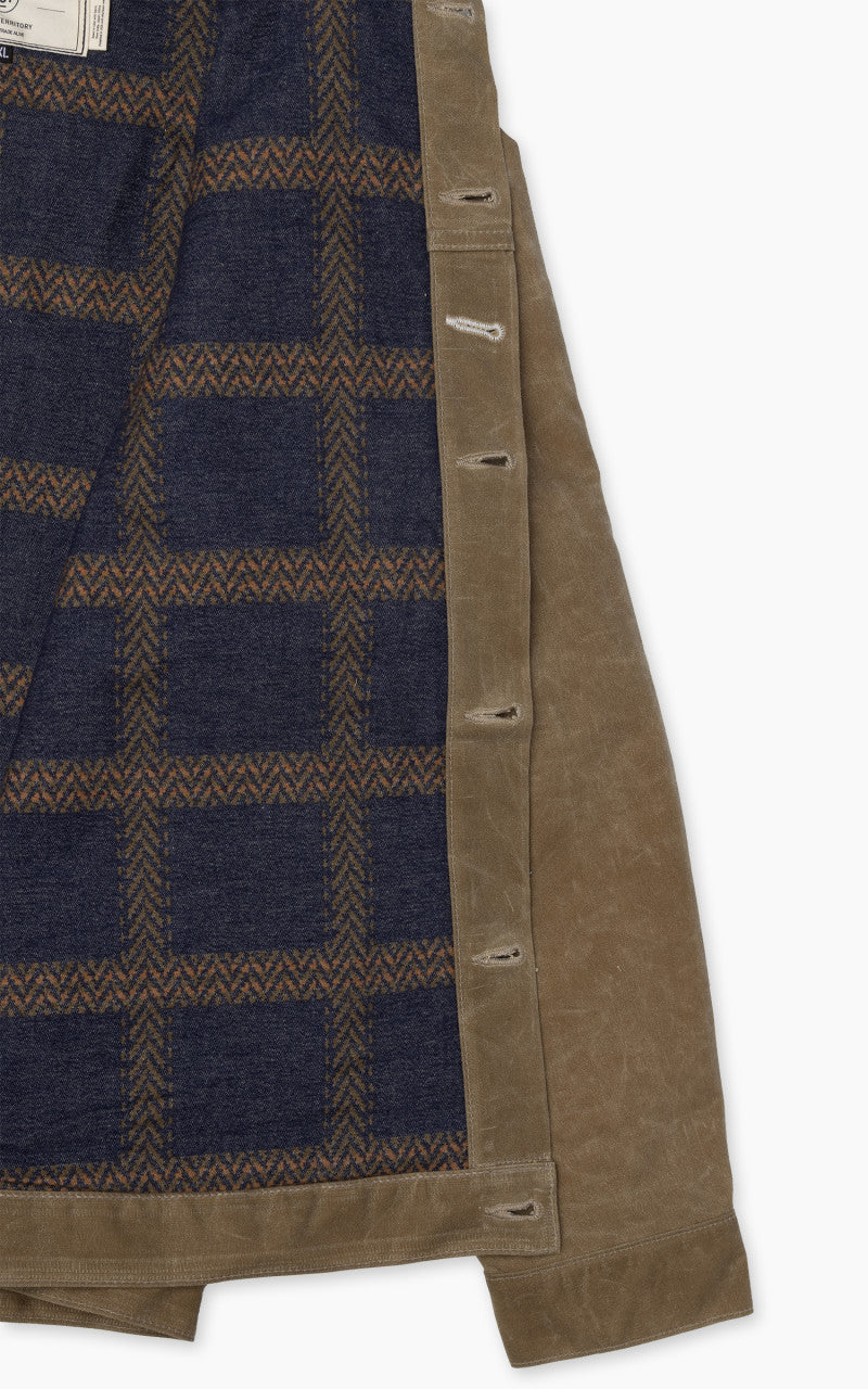 Rogue Territory Cruiser Jacket Lined Waxed Canvas Ridgeline Tan