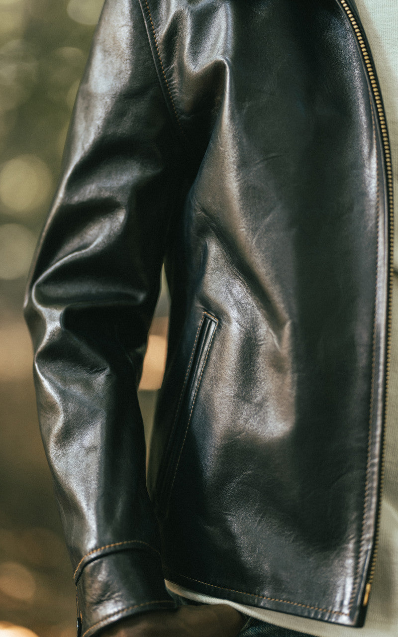 Y'2 Leather IR-42 Horsehide Single Riders Leather Jacket Indigo