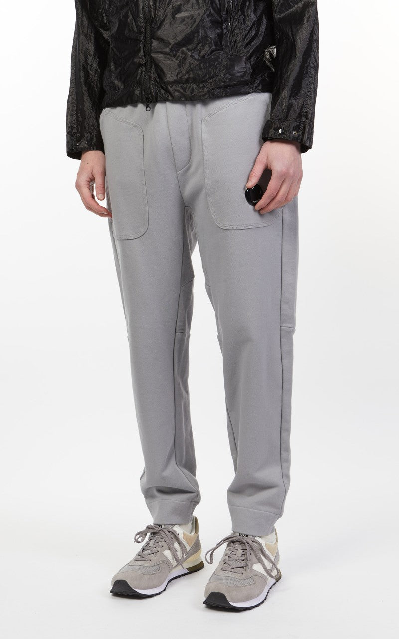 C.P. Company Diagonal Raised Fleece Mixed Sweat Pants Griffin Grey