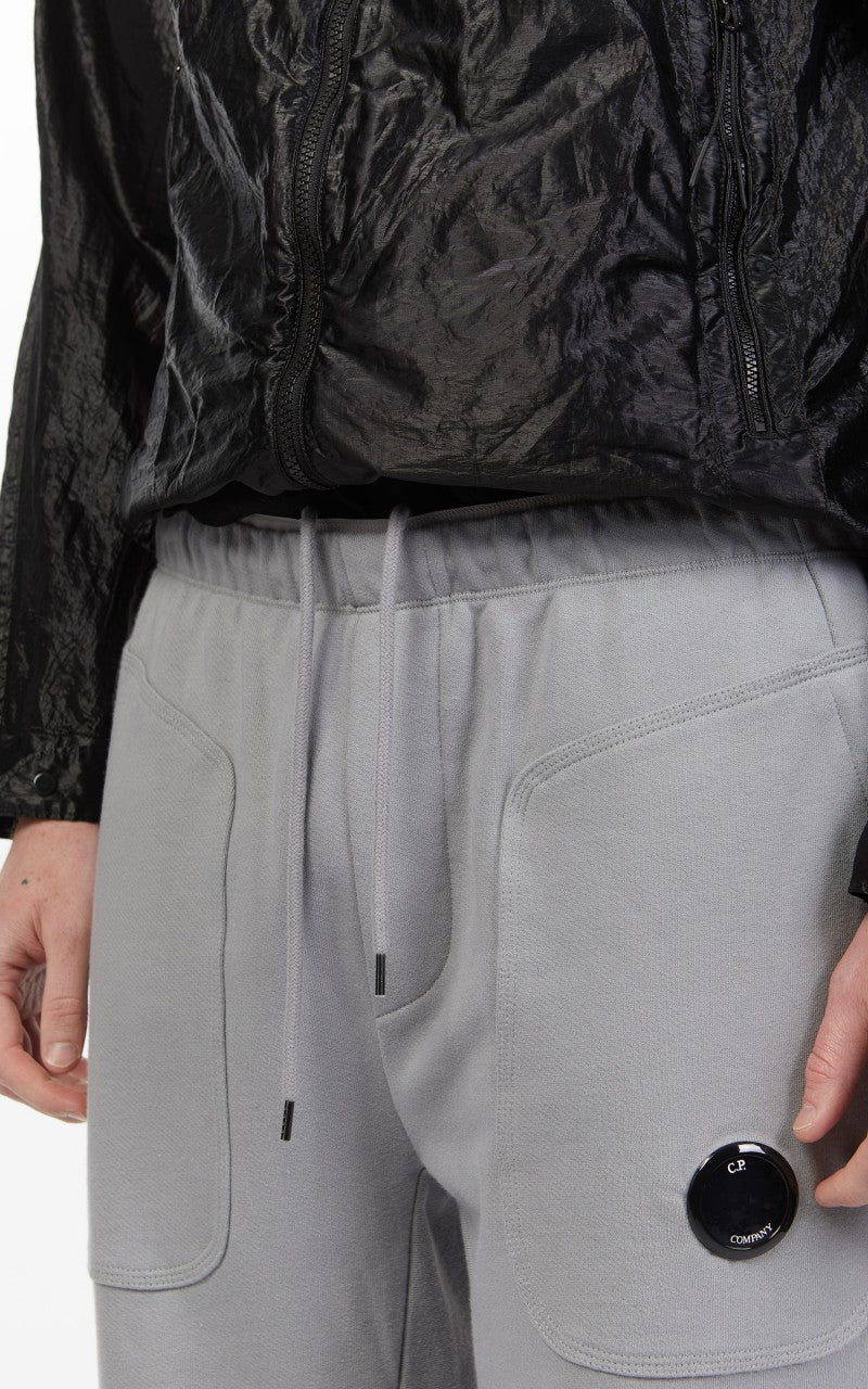 C.P. Company Diagonal Raised Fleece Mixed Sweat Pants Griffin Grey