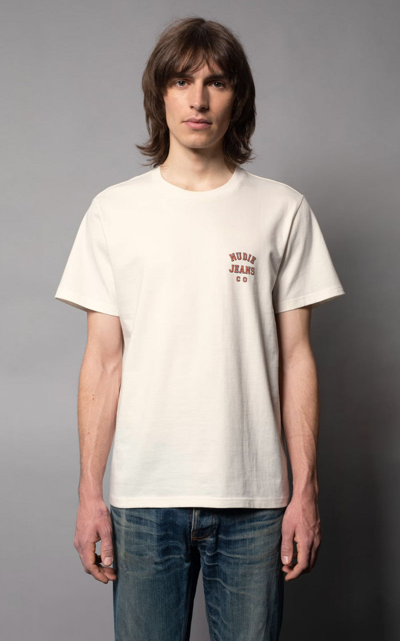 Nudie Jeans Roy Logo Tee Offwhite