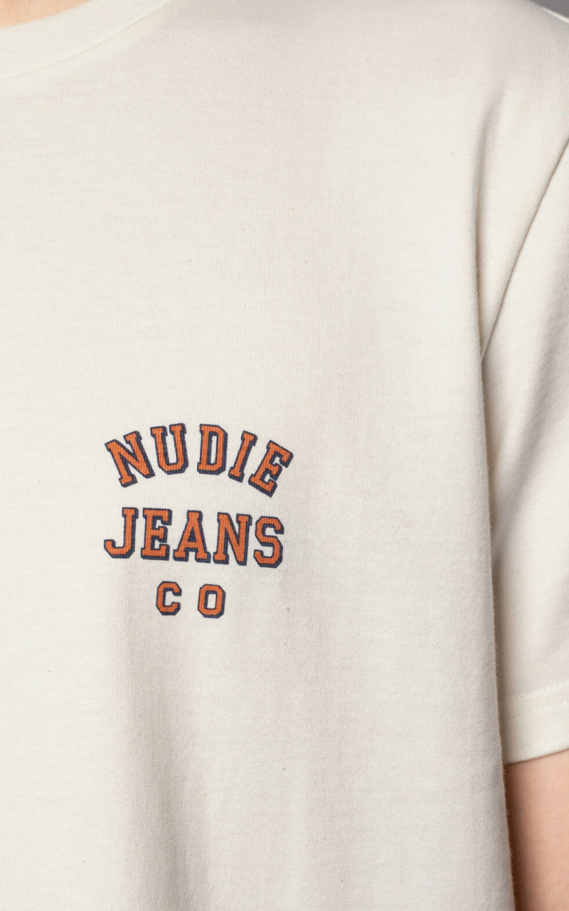 Nudie Jeans Roy Logo Tee Offwhite