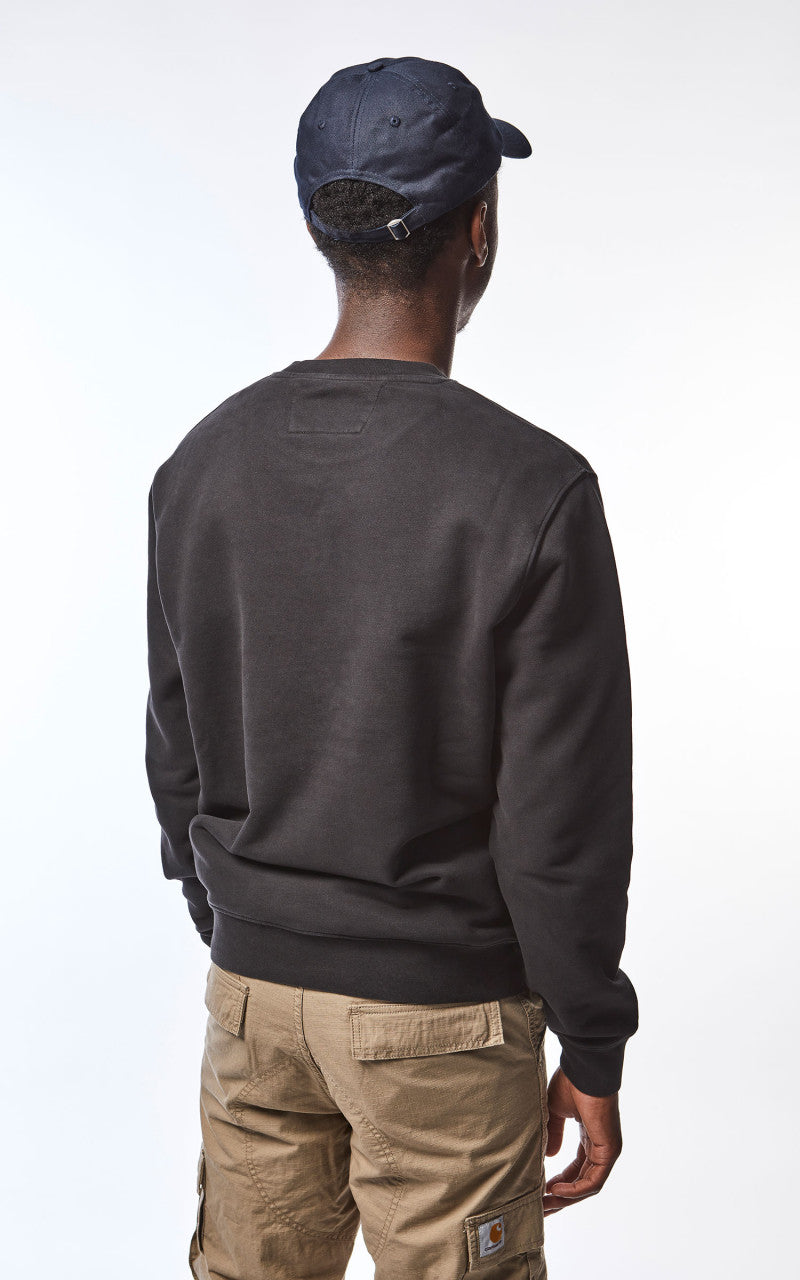 C.P. Company Diagonal Brushed & Emerized Diagonal Fleece Sweatshirt Black