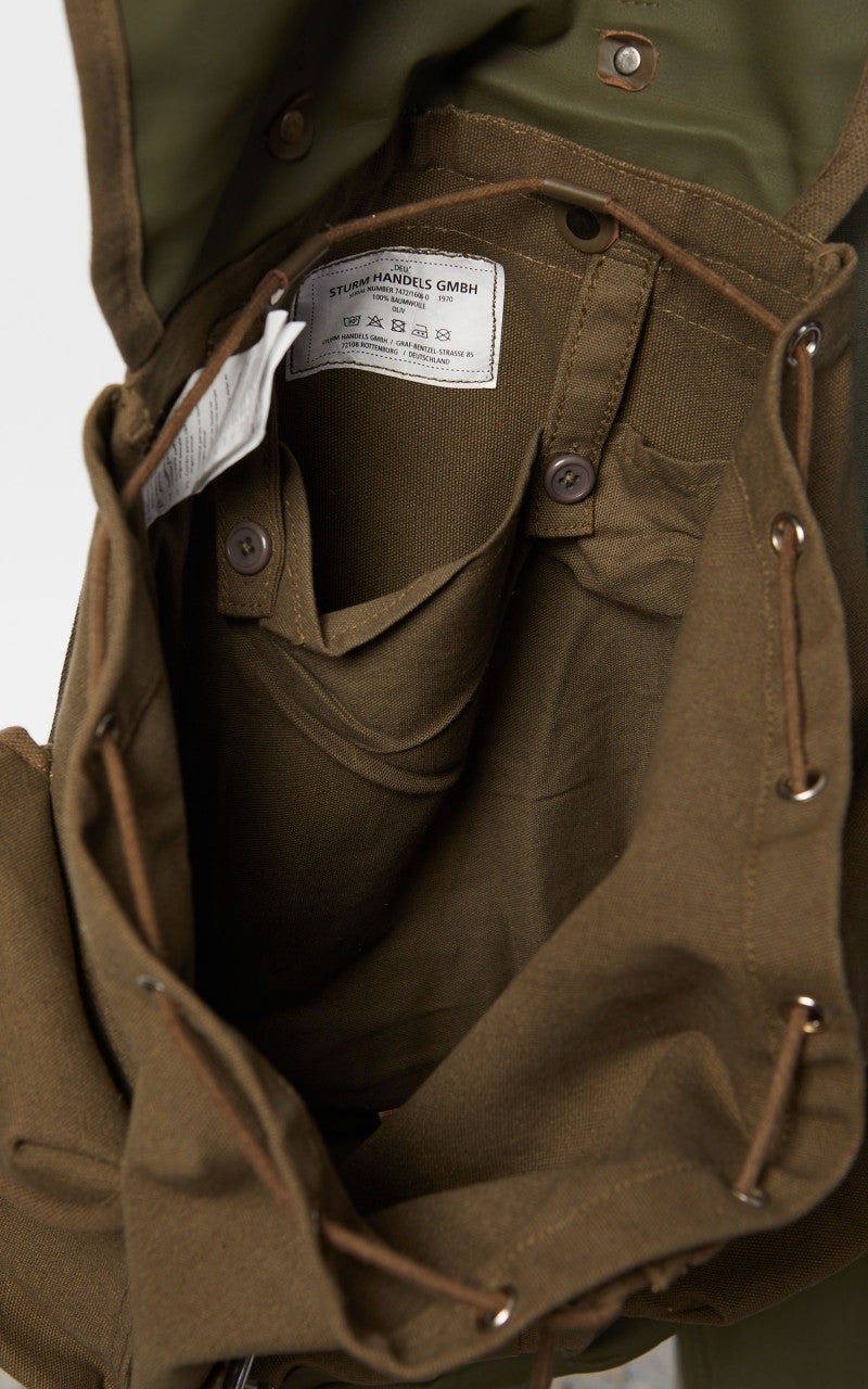 Military Surplus Military Mountain Backpack Canvas/Leather Olive