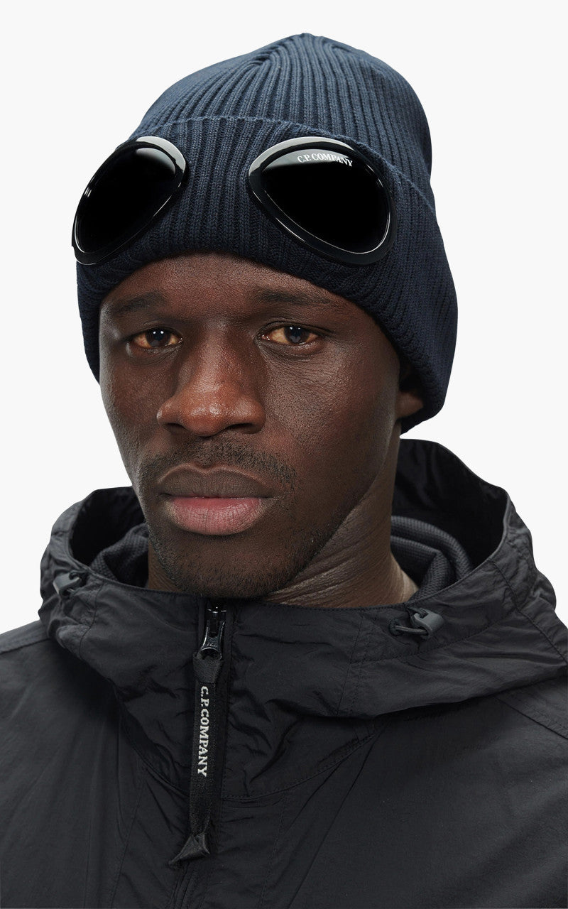 C.P. Company Cotton Goggle Beanie Total Eclipse