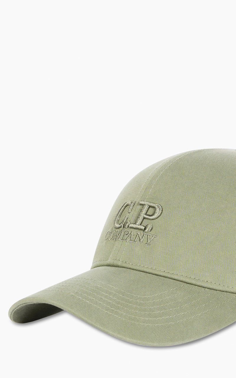 C.P. Company Gabardine Logo Cap Bronze Green