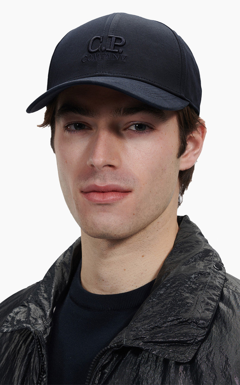 C.P. Company Gabardine Logo Cap Total Eclipse