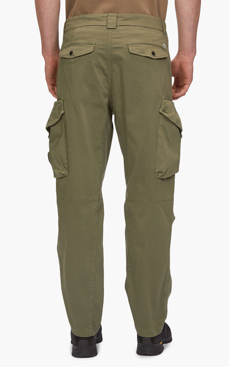 C.P. Company Stretch Sateen Loose Fit Cargo Pants Bronze Green
