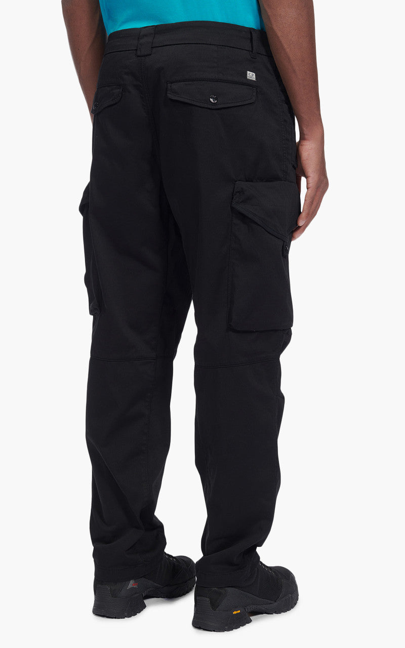 C.P. Company Stretch Sateen Loose Fit Cargo Pants Black