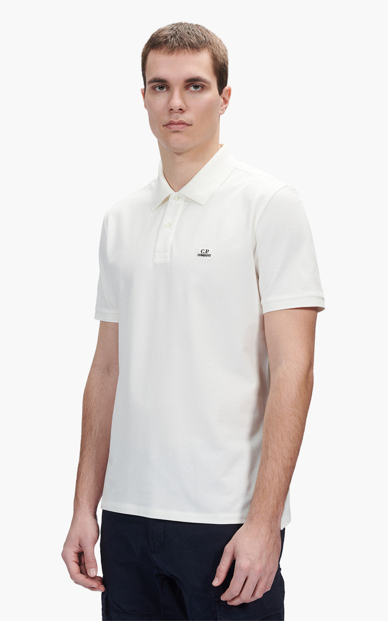 C.P. Company Stretch Piquet Polo Shirt Gauze White