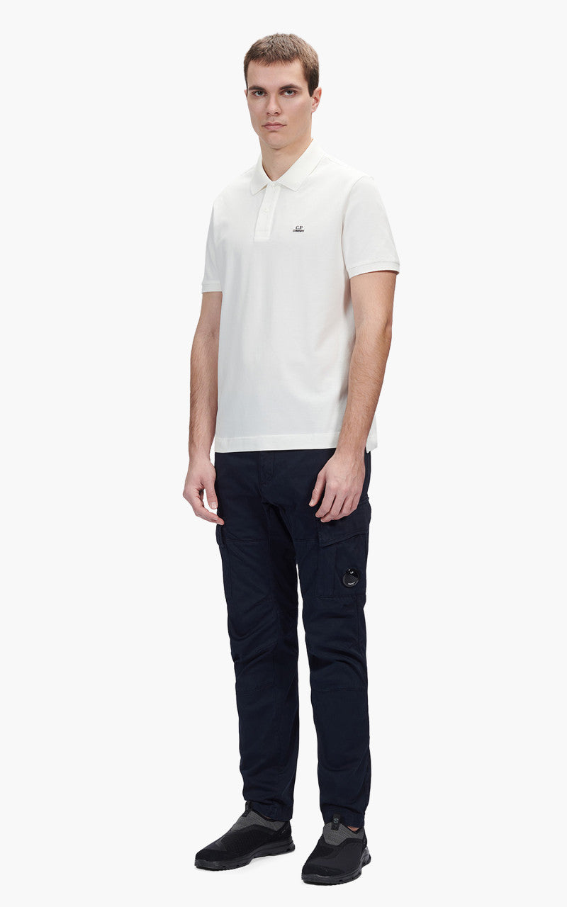 C.P. Company Stretch Piquet Polo Shirt Gauze White