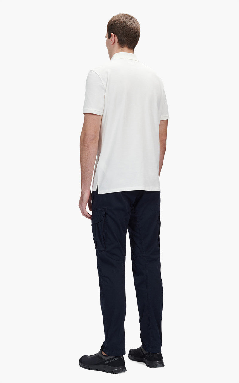C.P. Company Stretch Piquet Polo Shirt Gauze White
