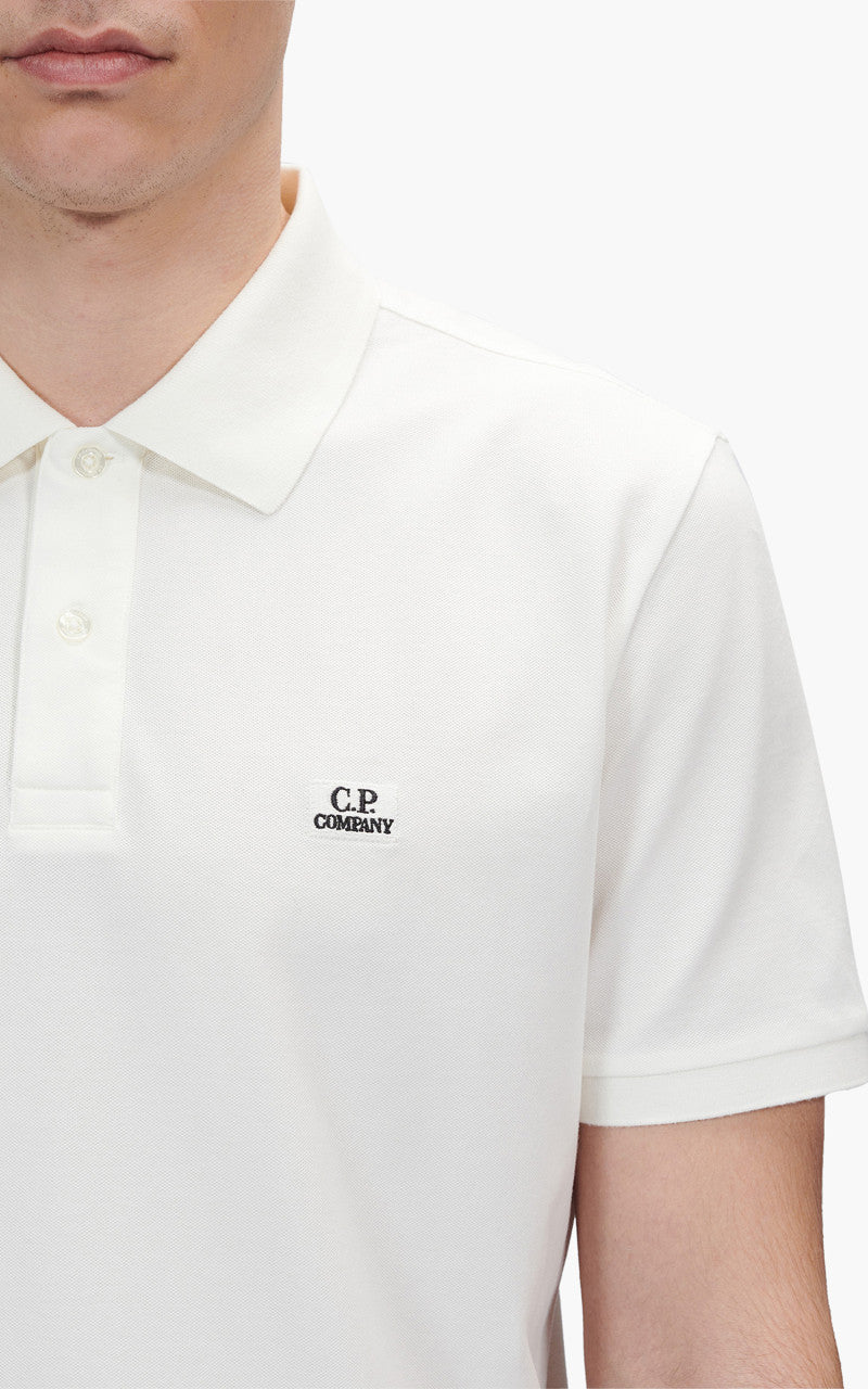 C.P. Company Stretch Piquet Polo Shirt Gauze White