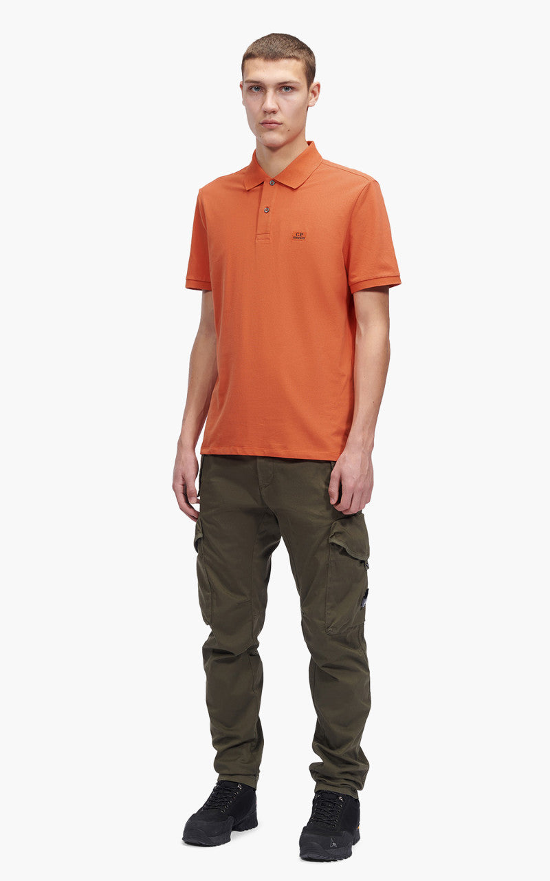 C.P. Company Stretch Piquet Polo Shirt Harvest Pumpkin Orange