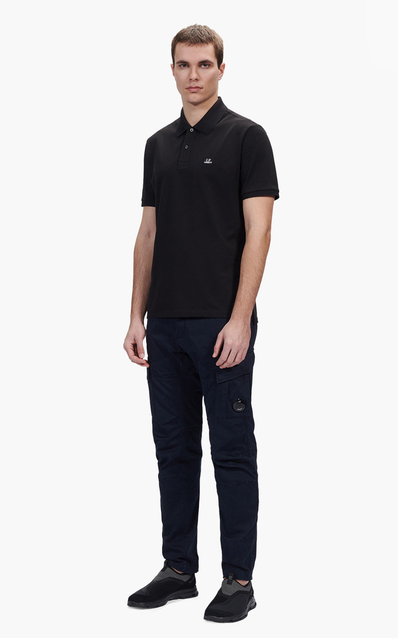 C.P. Company Stretch Piquet Polo Shirt Black