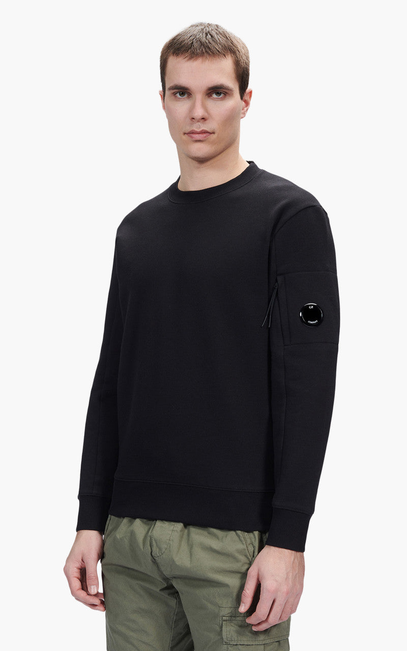 C.P. Company Diagonal Raised Fleece Sweatshirt Black