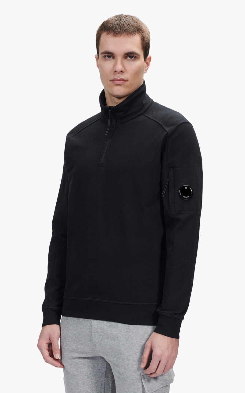 C.P. Company Light Fleece Half Zipped Sweatshirt Black