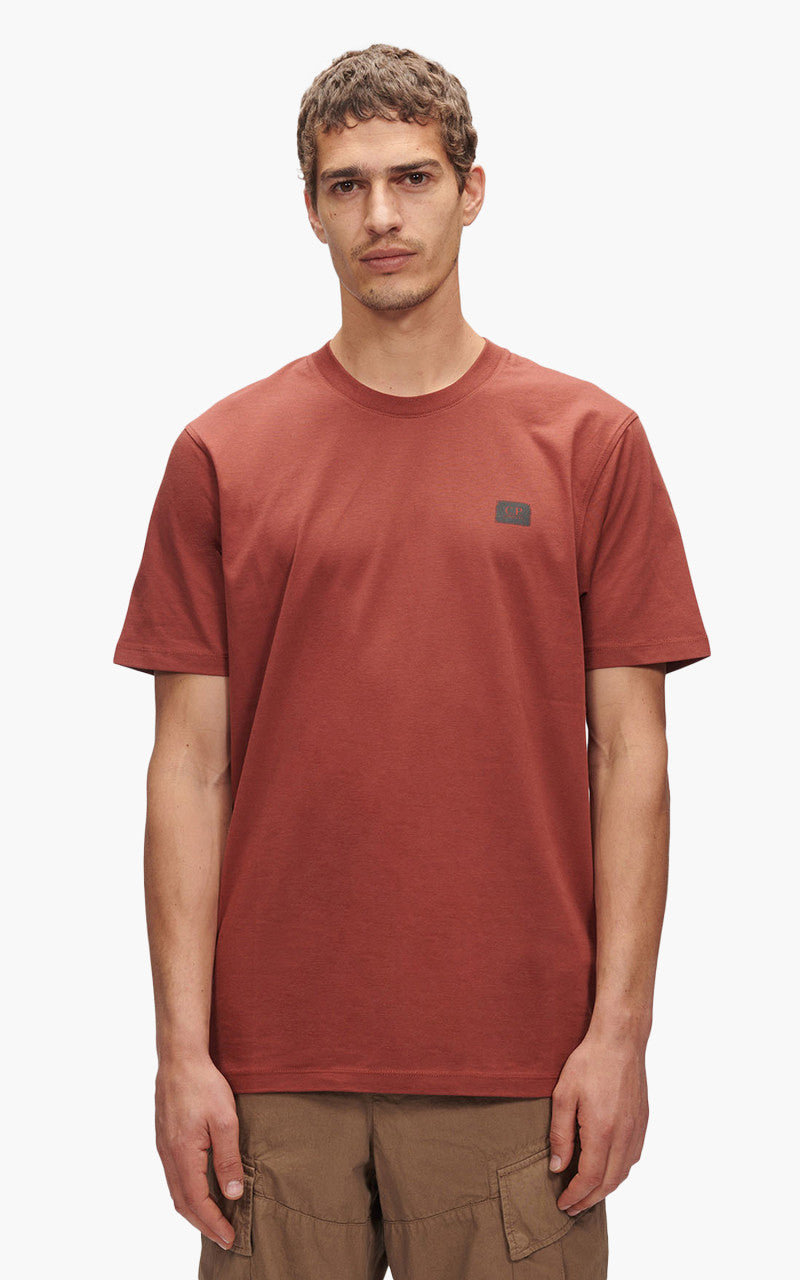 C.P. Company 30/1 Label Logo T-Shirt Henna Brown