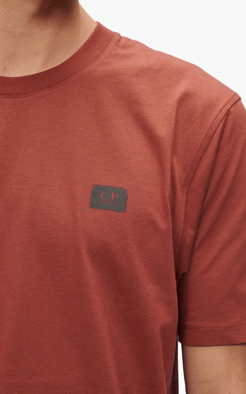 C.P. Company 30/1 Label Logo T-Shirt Henna Brown