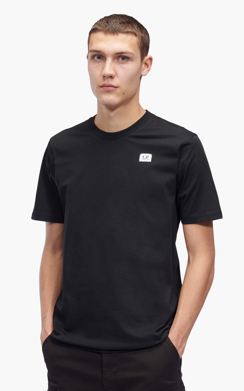 C.P. Company 30/1 Label Logo T-Shirt Black